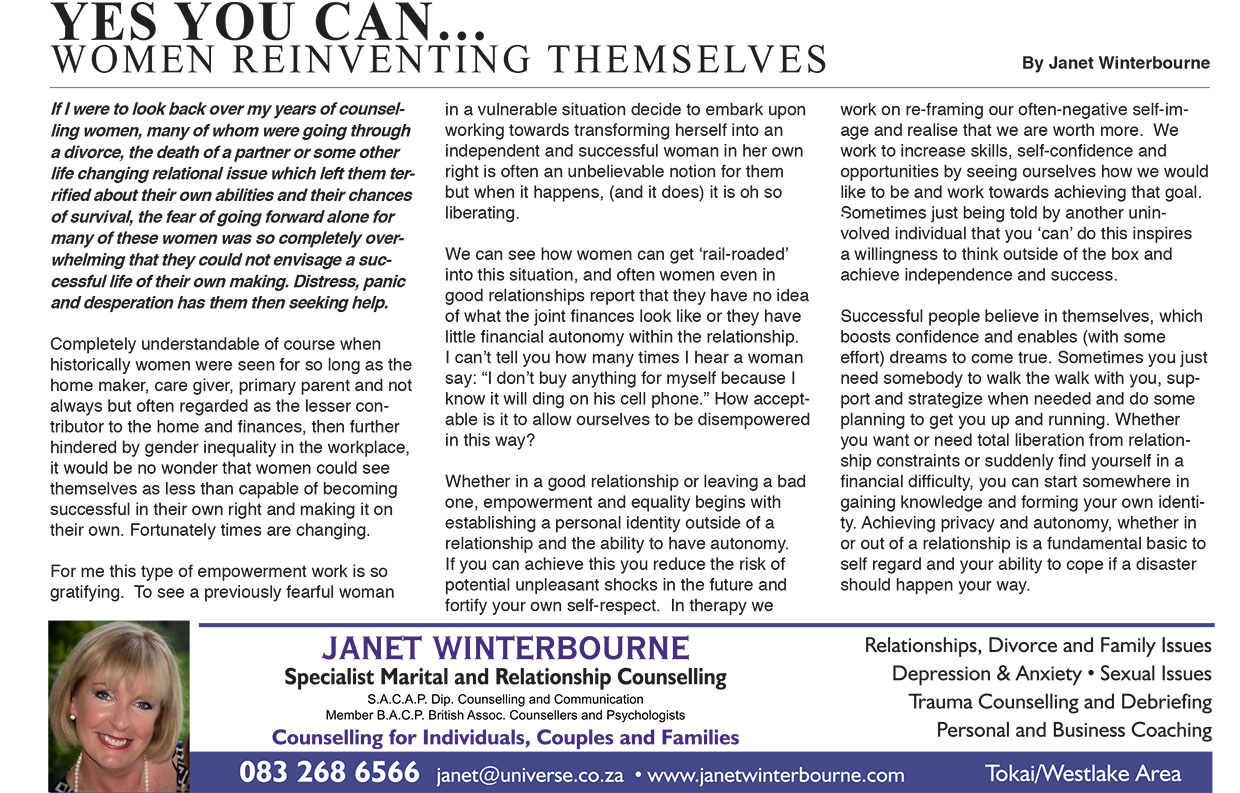 Women Reinventing Themselves… | Psychologist Cape Town Women Reinventing Themselves… | Psychologist Cape Town