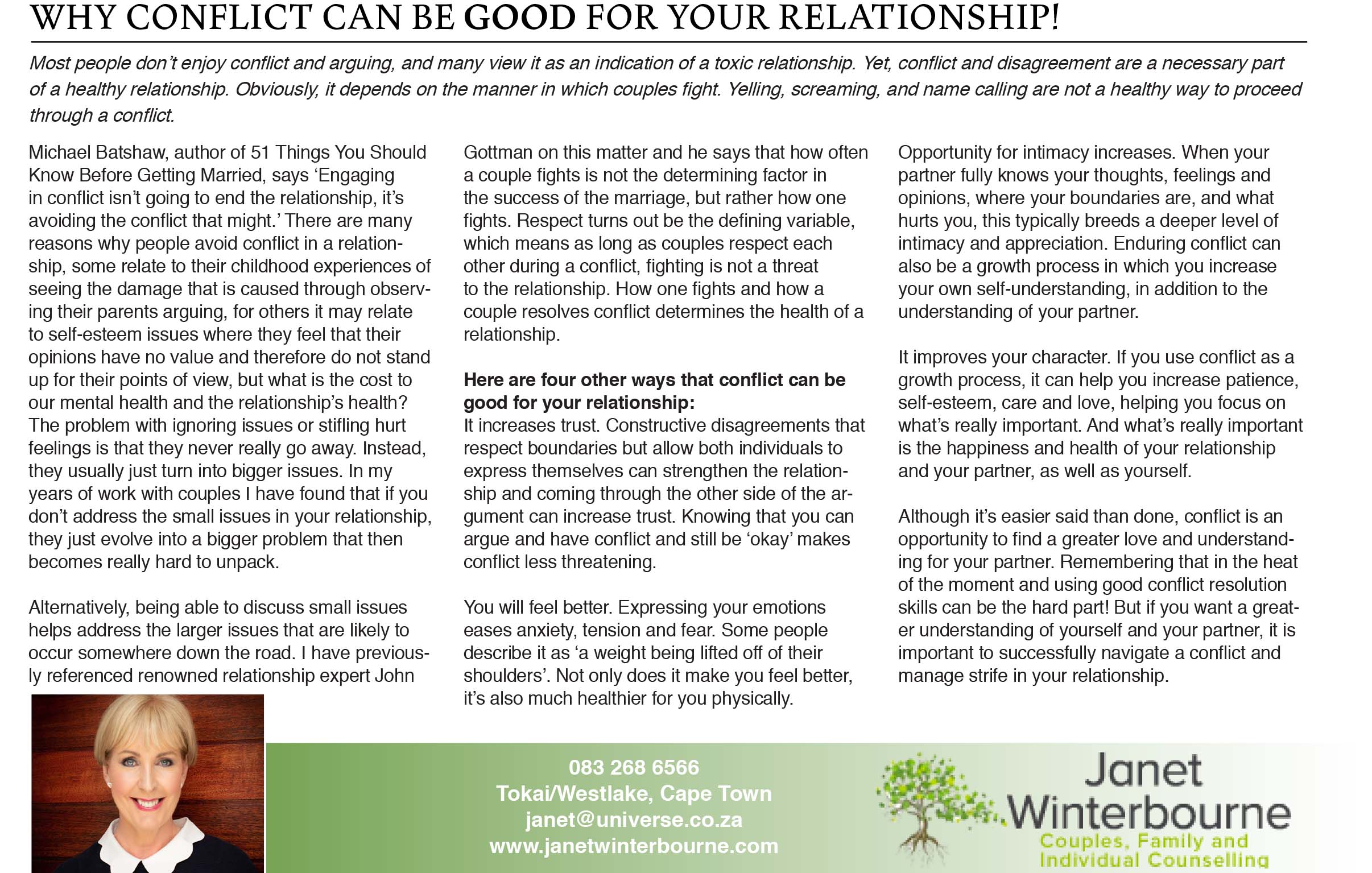 WHY CONFLICT CAN BE GOOD FOR YOUR RELATIONSHIP! | Psychologist Cape Town