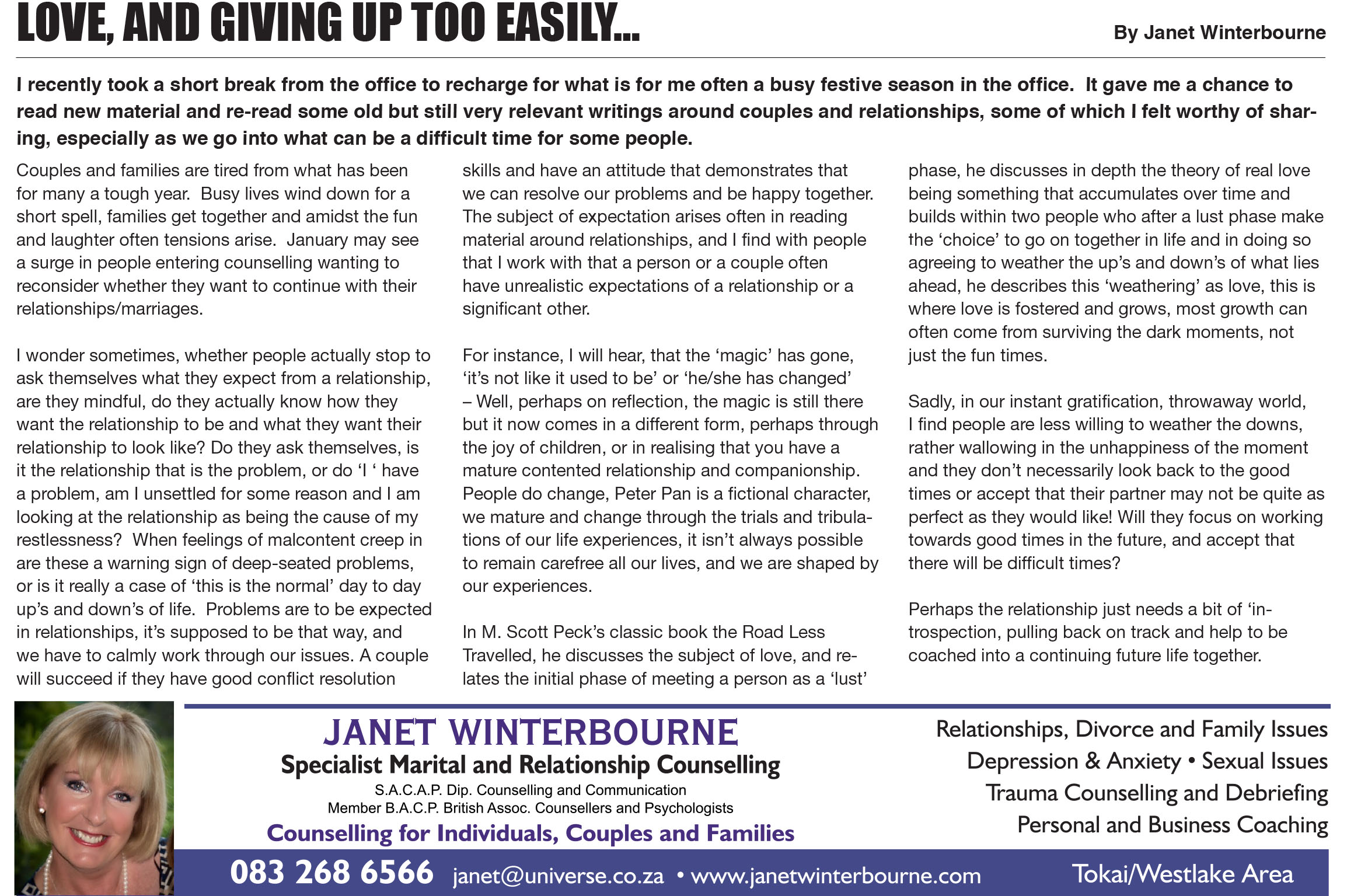 Love, and giving up too easily… | Psychologist Cape Town Love, and giving up too easily… | Psychologist Cape Town